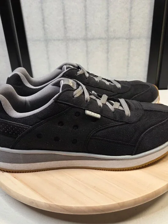 Crocs Retro Black & Gray Sneakers Men US 12 - Picture 2 of 13